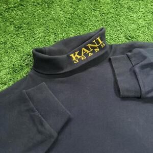 Vintage Karl Kani Jeans Mock Neck Long Sleeve Shirt Men’s 2XL 90s Streetwear